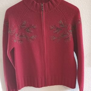 Lambswool vintage embroidered sweater/ cardigan Woolrich
